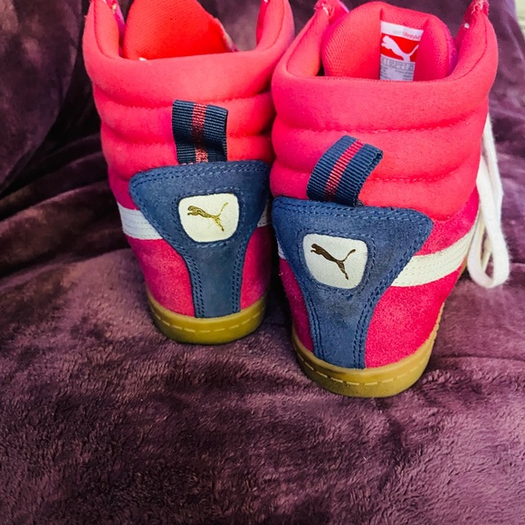 Puma Fuchsia and White High-Tops - Picture 3 of 6